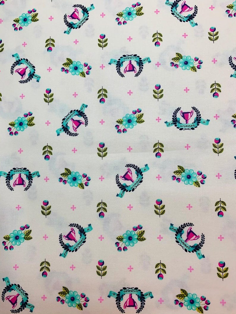 Tula Pink Stoff Slow & Steady Winners Circle in Blau Himbeere oder Orange Crush PWTP089 Seltener 100% Baumwollstoff von Free Spirit! 2farbig BLUE RASP / CREAM
