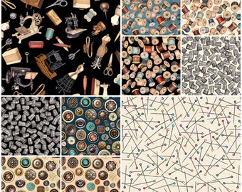 by 1/2 yd FABRIC Quilting Treasures ~ THIMBLE PLEASURES ~ Dan Morris 24161 J by 1/2 yd FABRIC Quilting Treasures ~ THIMBLE PLEASURES ~ Dan Morris 24161 J
