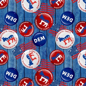 Democrat Election Political Party & Donkeys 100% Cotton Fabrics! 3 Styles