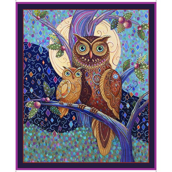 Opulent Owls 29734 -X 100% Cotton Fabric 36" Panel by QT!