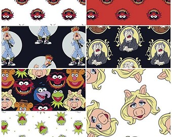 The Muppets #85320  100% Cotton Fabrics by Camelot! Miss Piggy, Kermit, Beaker, Waldorf  ! 7 Styles