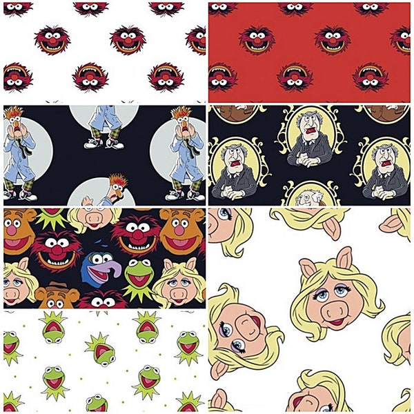 The Muppets #85320  100% Cotton Fabrics by Camelot! Miss Piggy, Kermit, Beaker, Waldorf  ! 7 Styles