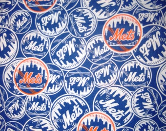 MLB Logo New York Mets Orange & Blue #6666 Circles 100% Cotton Fabric!