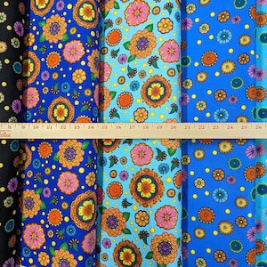 Carnivale Abstract Paisleys Dots Flowers Psychadelic 100% Cotton Fabric by QT Fabrics! 10 Styles!