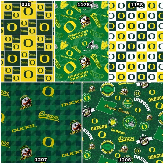 University of Oregon Cotton Fabric 43" BTHY  Half yard Custom made items avail 