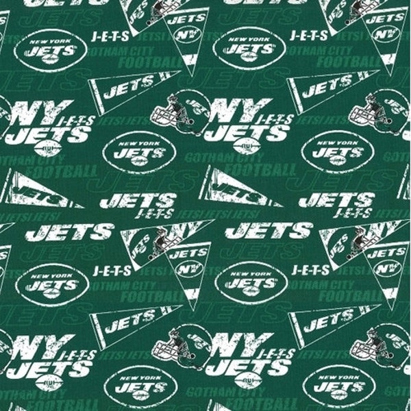 NFL Logo New York Jets #70294 Green 100% Cotton Fabric by Fabric Traditions!