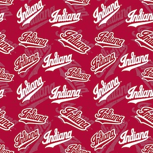 NCAA Indiana University Hoosiers Red College Logo 100% Cotton Fabric by Sykel! 3 Styles 1178 RED