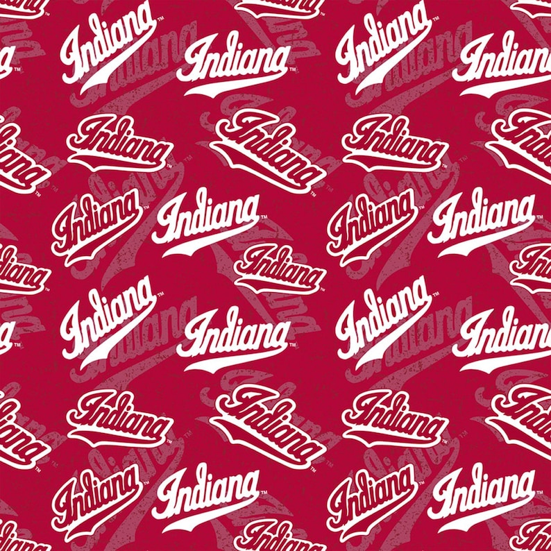 NCAA Indiana University Hoosiers Red College Logo 100% Cotton Fabric by Sykel! 3 Styles 1178 RED