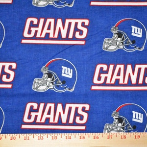 NFL Logo New York Giants Blue & White 100% Cotton Fabric by Fabric Traditions 2 Styles #6314 60" Wide