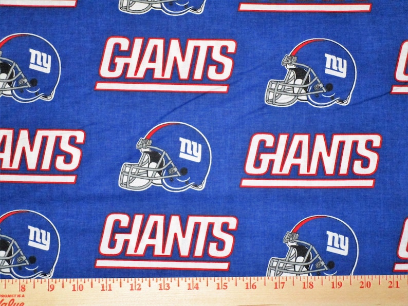 NFL Logo New York Giants Blue & White 100% Cotton Fabric by Fabric Traditions 2 Styles #6314 60" Wide