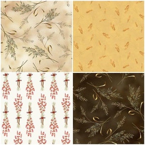 Farmhouse Wheat 100% Cotton Fabrics! 4 Styles