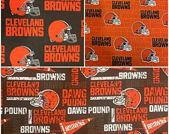 Nfl Cleveland Browns Cotton Fabric Etsy