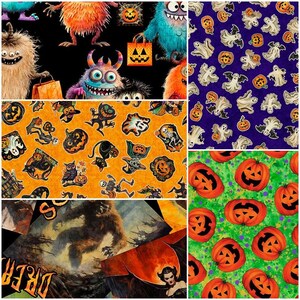 Movie Monster Posters and Monster Mash Halloween 100% Cotton Fabrics by QT! 2 Styles
