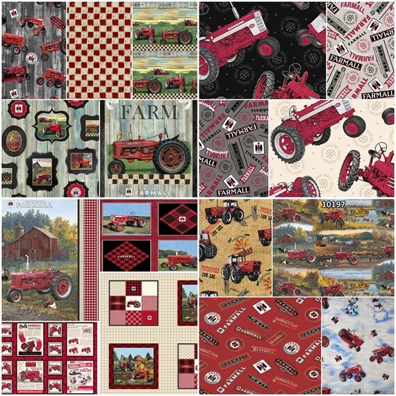 Farmall Tractor Cotton Fabric by Print Concepts 17 Options Etsy