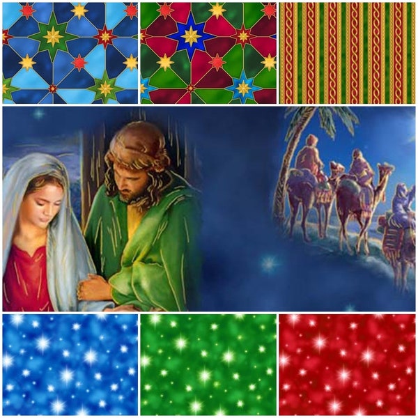 The Newborn King, Christmas, Religious, Nativity, Christian 100% Cotton Fabric! 7 Styles!