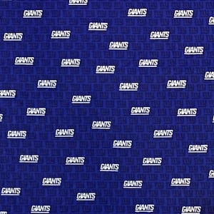 NFL Logo New York Giants Blue & White 100% Cotton Fabric by Fabric Traditions 2 Styles 70327 Small | 45"