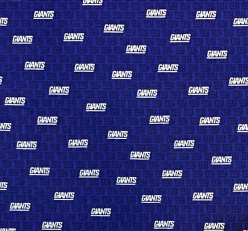 NFL Logo New York Giants Blue & White 100% Cotton Fabric by Fabric Traditions 2 Styles 70327 Small | 45"