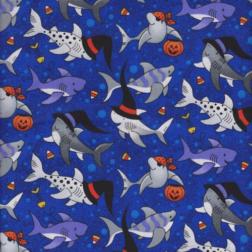 Cotton fabric sharks
