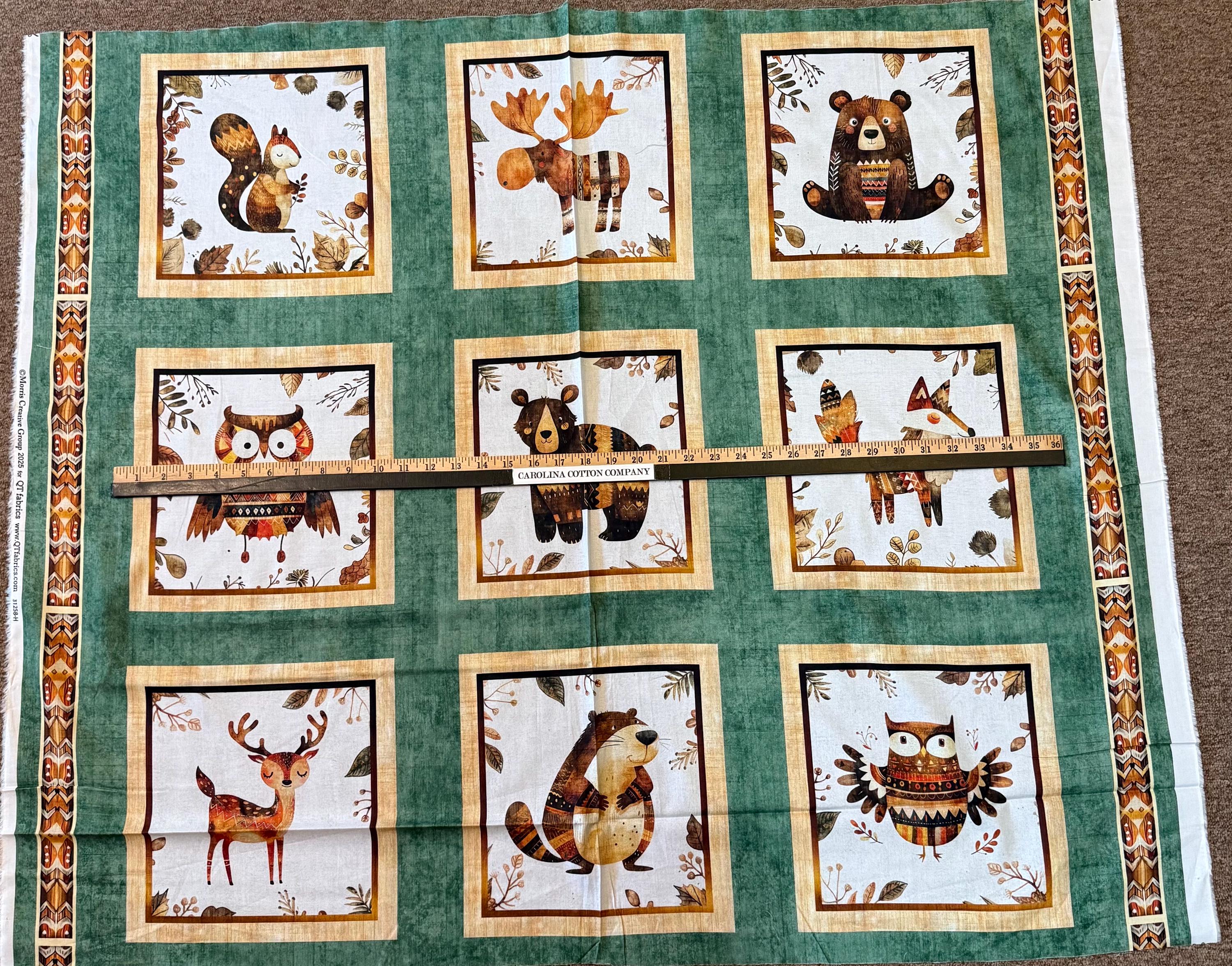 Bearsville Mountain Animals 9 ブロック 31258-H 100% コットン生地