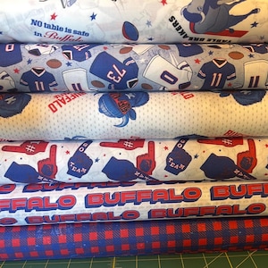 NFL Logo Buffalo Bills Blue and Red 100% Cotton Fabric by Fabric Traditions! 7 Styles