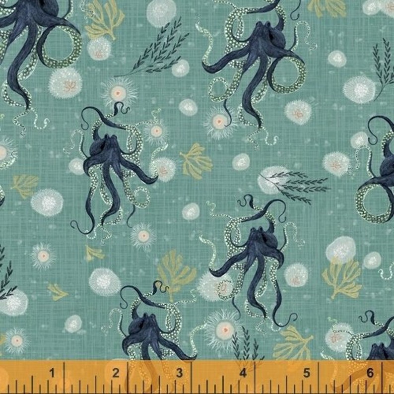 Octopus, Squid, Deep Ocean, Aquatic Animals 100% Cotton Fabric 3 Styles 52100D-3 OCEAN