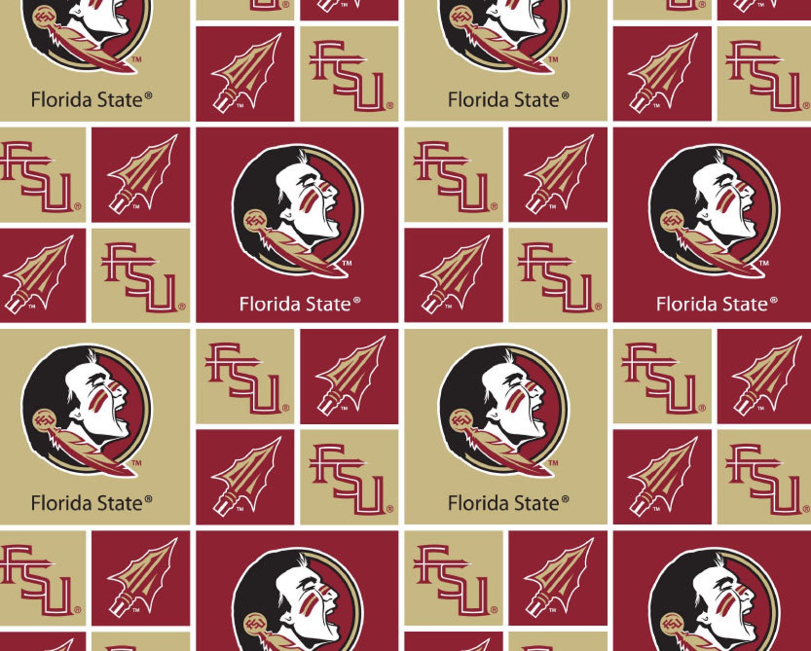 NCAA Florida State Seminoles Garnet & Gold College Logo 100% Cotton ...