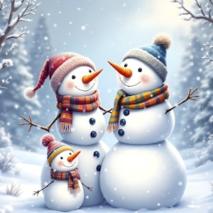Winter Schneemann Familie 7336 100% Baumwolle Stoff 90cm by David Textiles!