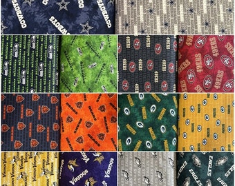 NFL Logo NFC Teams 100% Cotton 48" Wide CANVAS Fabrics Seahawks, Green Bay, Vikings, Eagles, 49ers, Cowboys! 14 Styles