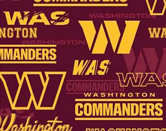 NFL Logo Washington Commanders 60" 70530 Burgundy 100% Cotton Fabric by Fabric Traditions!