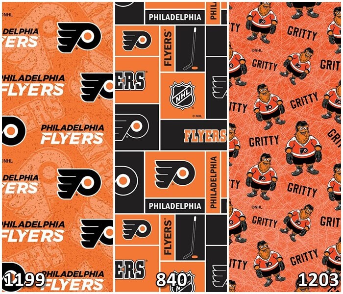 Nhl Logo Philadelphia Flyers Orange Black Cotton Fabric By Etsy