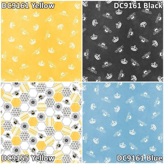 Floral Bee Hive 100% Cotton Fabric -MZ0001BZ
