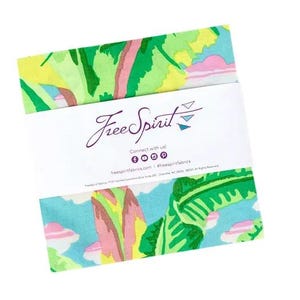 Free Spirit - Kaffe Fassett Collective Classics FCOM Green 10&quot; Squares Layer Cake 42 Precut Squares