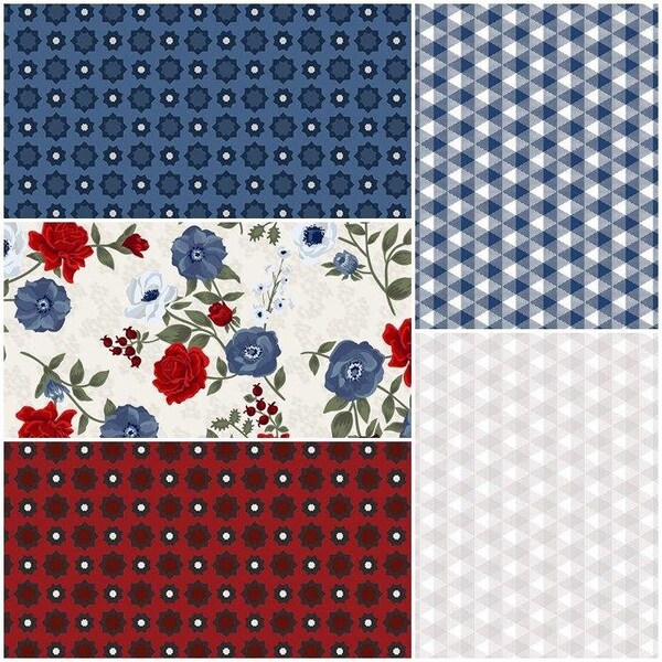 Land of Liberty Red White Blue Patriotic Words, Stars, Pin Wheels, Plaids 100% Cotton Fabric by Riley Blake! 5 Styles