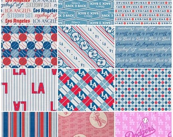 Final Inning Los Angeles Dodgers Blue & White 100% Cotton Fabric! 20 Styles