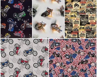 Ride Free Live to Ride Motorcycles and Bikers 100% Cotton Fabrics! 5 Styles