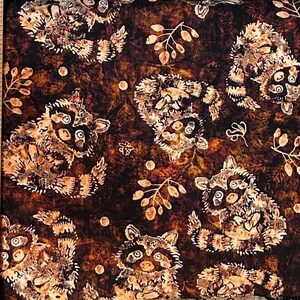 Wildwood Menagerie of Woodland 30899-A Raccoon Brown 100% Cotton Fabric by QT! image 2