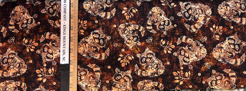 Wildwood Menagerie of Woodland 30899-A Raccoon Brown 100% Cotton Fabric by QT! image 2
