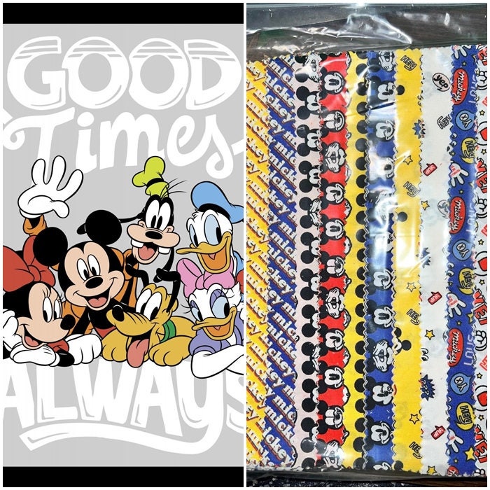 Mickey & Minnie Stripe Panel Quilt Kit - Frayed Fabrics