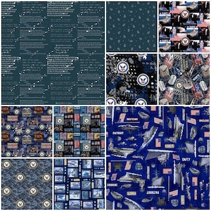 Tkaniny 100% bawełniane do pikowania dla Marynarki Wojennej Stanów Zjednoczonych od Print Concepts! 10 stylów