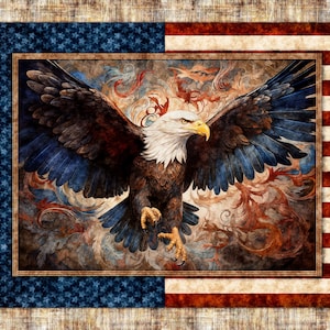 American Eagle 1776 Patriot Declaration of Independence 31659-X Flag 36" 100% Cotton Fabric Panels by QT!