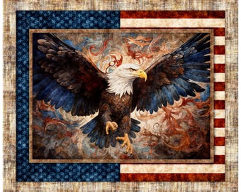 American Eagle 1776 Patriot Declaration of Independence 31659-X Flag 36" 100% Cotton Fabric Panels by QT!