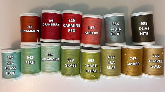 Rowan Quilting Cotton 200 YD 183 M Thread Spools 100% Extra Long Mercerized Egyptian Giza Cotton - The Finest in Natural Fibers - 14 Colors