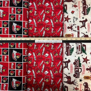 University Louisville Cardinals Buffalo Plaid Fleece Fabric-NCAA Blanket  Fabric 746507347285