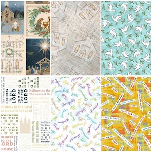 Amazing Grace, Psalms, Religious, Inspirational, Jesus, Christian Text, Holiness to the Lord, Mormon Temple 100% Cotton Fabrics! 5 Styles