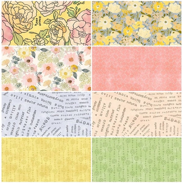 Potpourri Garden Storybook Farm Floral Spring Flowers & Newspaper Paper Mache 100% Cotton Fabrics! 8 Styles