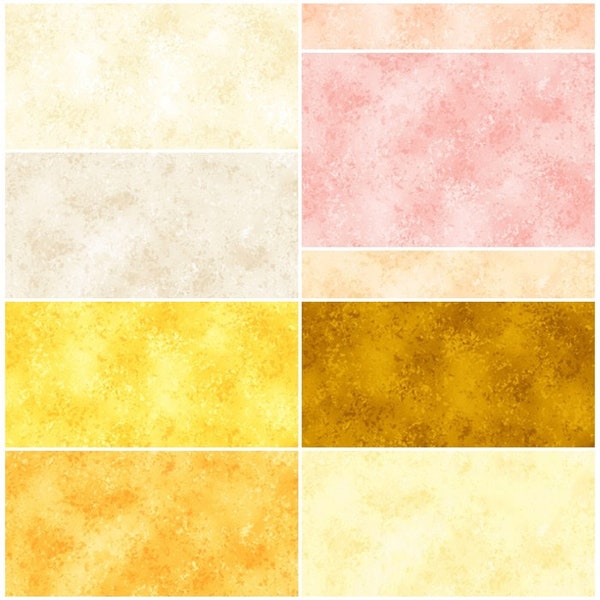 Shades of Pastels Cream, Ivory, Peach, Yellow, Gold #27935 Rapture Blenders 100% Cotton Fabric by QT! 9 Colors