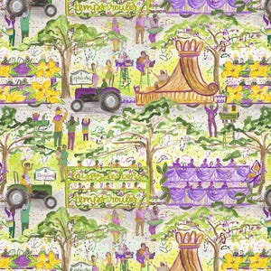 Carnaval de Mardi Gras, Martes de Carnaval, Nueva Orleans, cuentas, plumas, lentejuelas, Nola, confeti. ¡Telas 100 % algodón! 12 estilos. 2399 MULTI TRACTORS