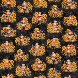 Scarecrow&#39;s Halloween Cuties 31179-J Black 100% Cotton Fabric!