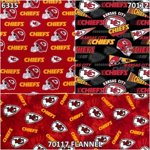 NFL Logo Kansas City Chiefs 100% Cotton Fabric by Fabric Traditions 3 Styles image 1