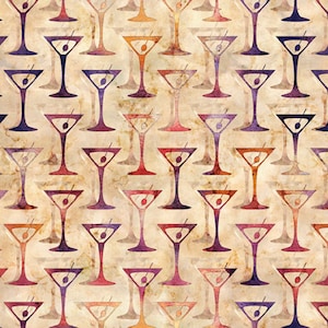 Cocktail Hour, Drinks, Martinis und Eis 100% Baumwolle by QT Fabrics! 2 Stile